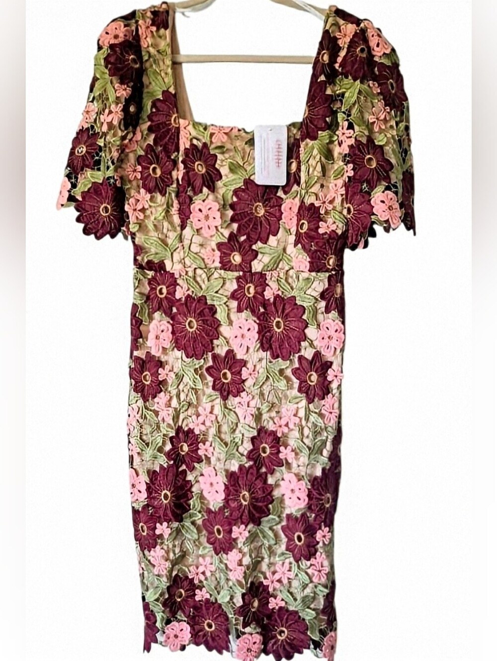 NWT Just Me “The Guendolyn”Embroidered Floral Tulle Dress